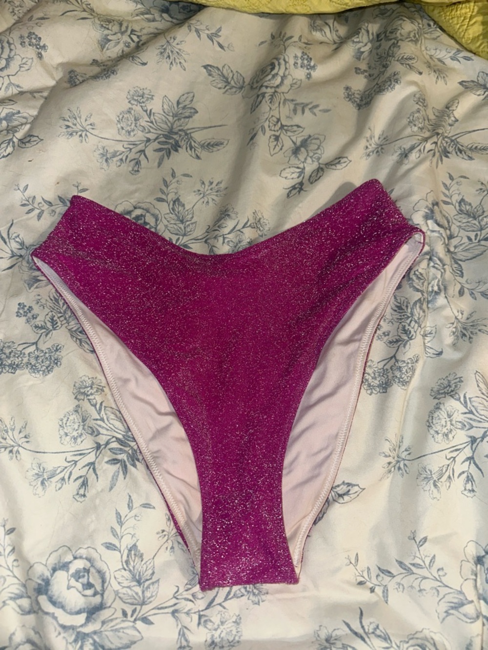 PINK Victoria's Secret Sparkling Bikini Bottom with Magenta Trim